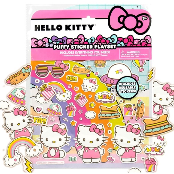 Hello KittySketchbook,2 pens,and puffy sticker play set& assorted stickers - Picture 10 of 11